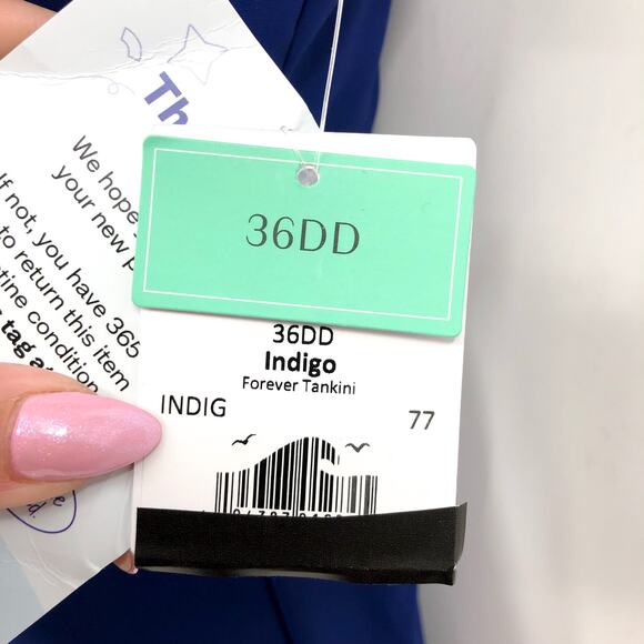 SUNSETS Women's Forever Tankini Top XXL 36DD Indigo Blue Adjustable Strap NWT - Picture 9 of 11